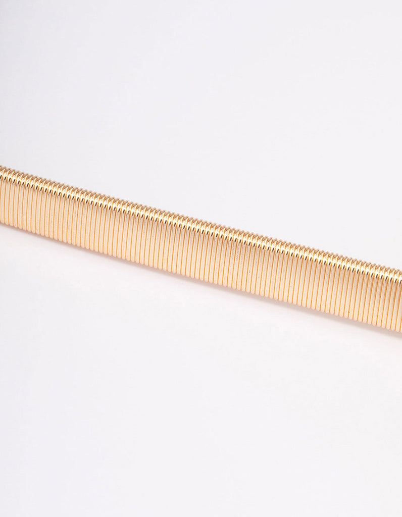 Gold Rectangle Buckle Stretch Belt - Lovisa
