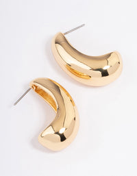 Gold Plated Small Chunky Drop Earrings - link has visual effect only