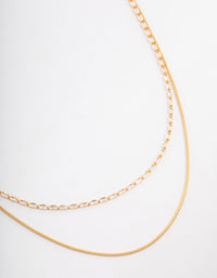 Gold Plated Cubic Zirconia Dainty Baguette Layered Necklace - link has visual effect only