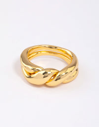 Gold Plated Twisted Metal Band Ring - link has visual effect only