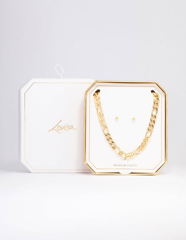 Lovisa Gold Mesh Necklace With Large Baguette Stone and 