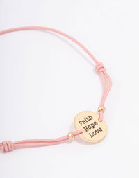 Pink Simple Pendant Toggle Bracelet - link has visual effect only