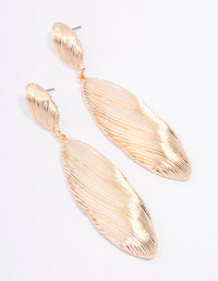 Gold Textured Double Oval Drop Earrings - link has visual effect only