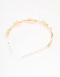 Gold Small Leafy Crystal Headband - link has visual effect only