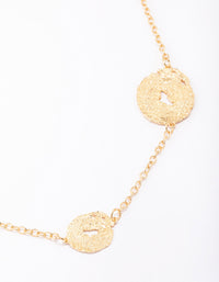 Gold Long Molten Circle Necklace - link has visual effect only