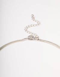 Rhodium Long Knotted Tassel Necklace - link has visual effect only