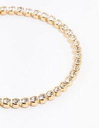 Gold Plated Round Diamante Tennis Bracelet - link has visual effect only