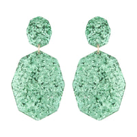 Green Glitter 8 Point Acrylic Drop Earring - link has visual effect only