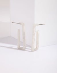Acrylic White Rectangle Hoop Earring - link has visual effect only