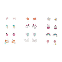 Kids Unicorn Rainbow Multi Stud Earring Pack - link has visual effect only
