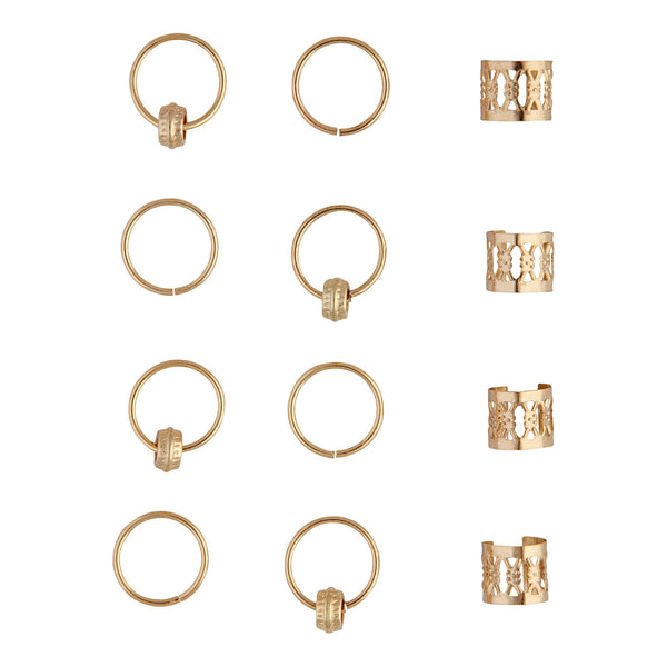 Gold Cuff Ring Hair Accessory Pack