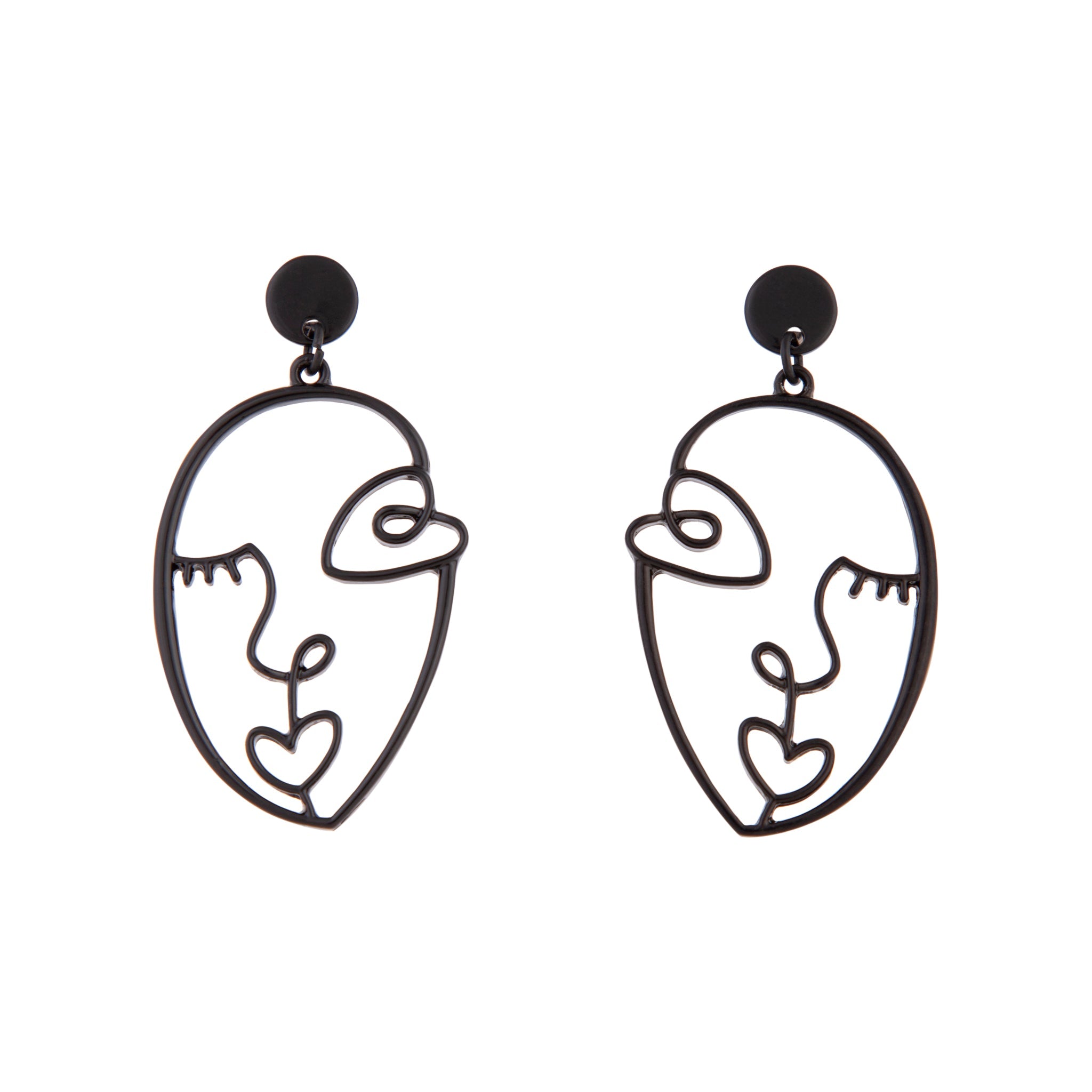 The Louise Earrings - Black Art Deco Statement Earrings by YSM Designs