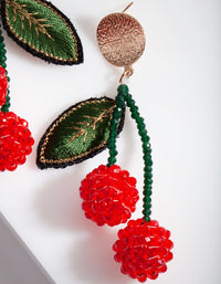 Beaded Cherry Drop Earrings - link has visual effect only