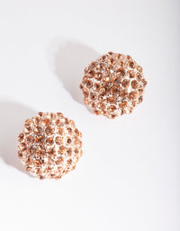 Rose Gold Diamante Dome Earrings - link has visual effect only