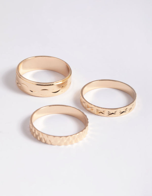 Lovisa - Mix it up with this gorgeous pack of gold-toned rings
