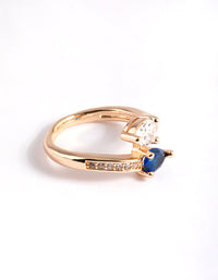 Gold Pear Cross Over Ring - link has visual effect only