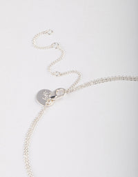 Silver Plated Dainty Cubic Zirconia Double Layer Necklace - link has visual effect only
