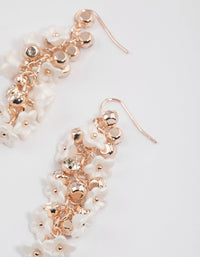 Rose Gold Multi Diamante Petal Drop Earrings - link has visual effect only