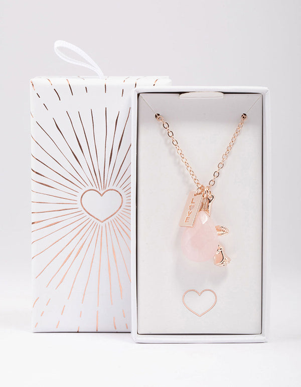 Rose Gold Heart & Infinity Necklace - Lovisa
