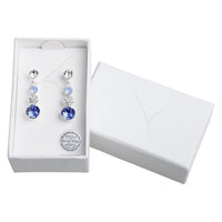 Mixed Blue Graduated Crystal Drop Earring - link has visual effect only